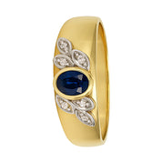 Anello - 18 carati Oro bianco, Oro giallo - 0.41ct. tw. Zaffiro - Diamante