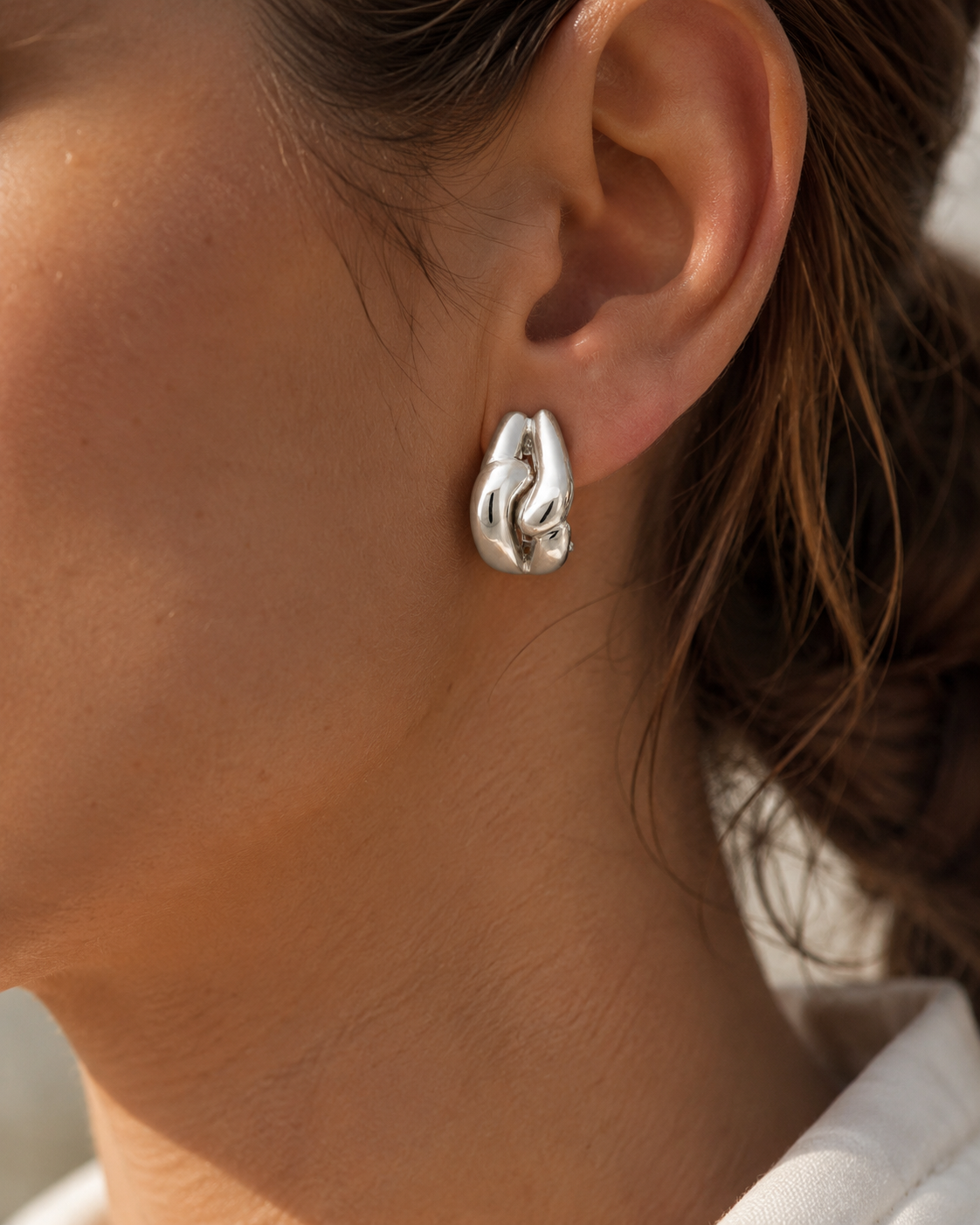 Orecchini - 18 carati Oro bianco - Made in Italy - Handmade