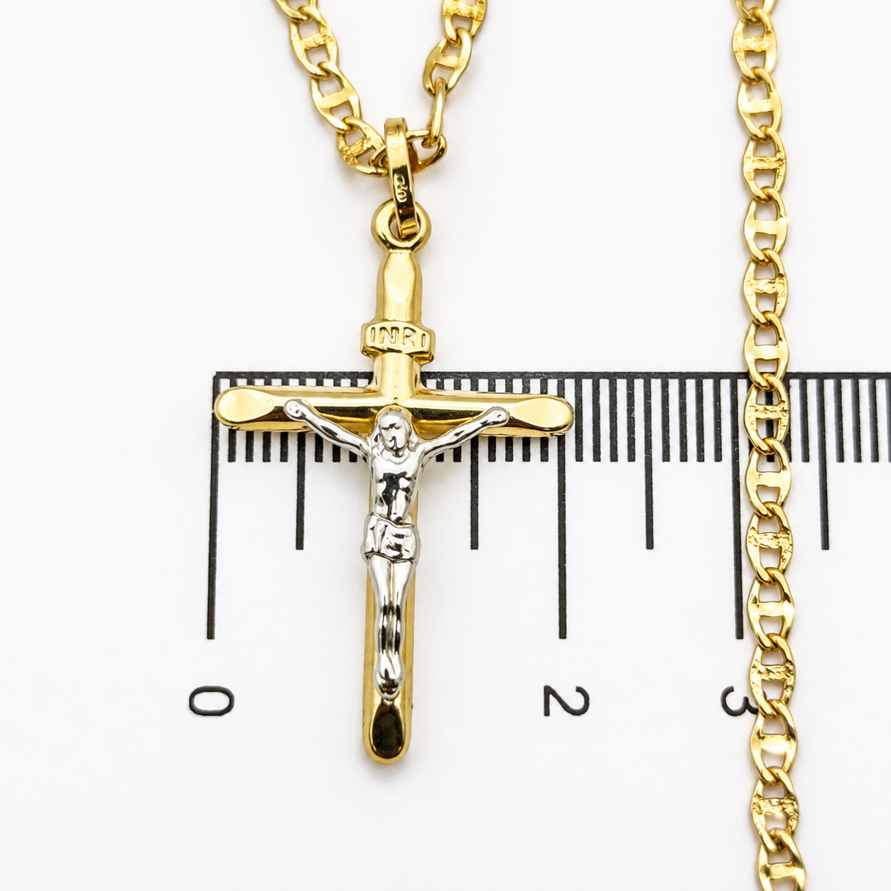 Collana con ciondolo - 18 carati Oro giallo, Oro bianco - Made in Italy - Handmade