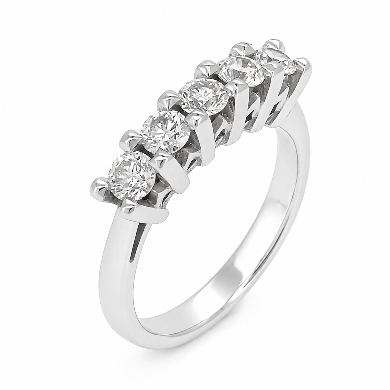 Anello - 18 carati Oro bianco - 0.80ct. tw. Diamante (Naturale) - Made in Italy - Saltini