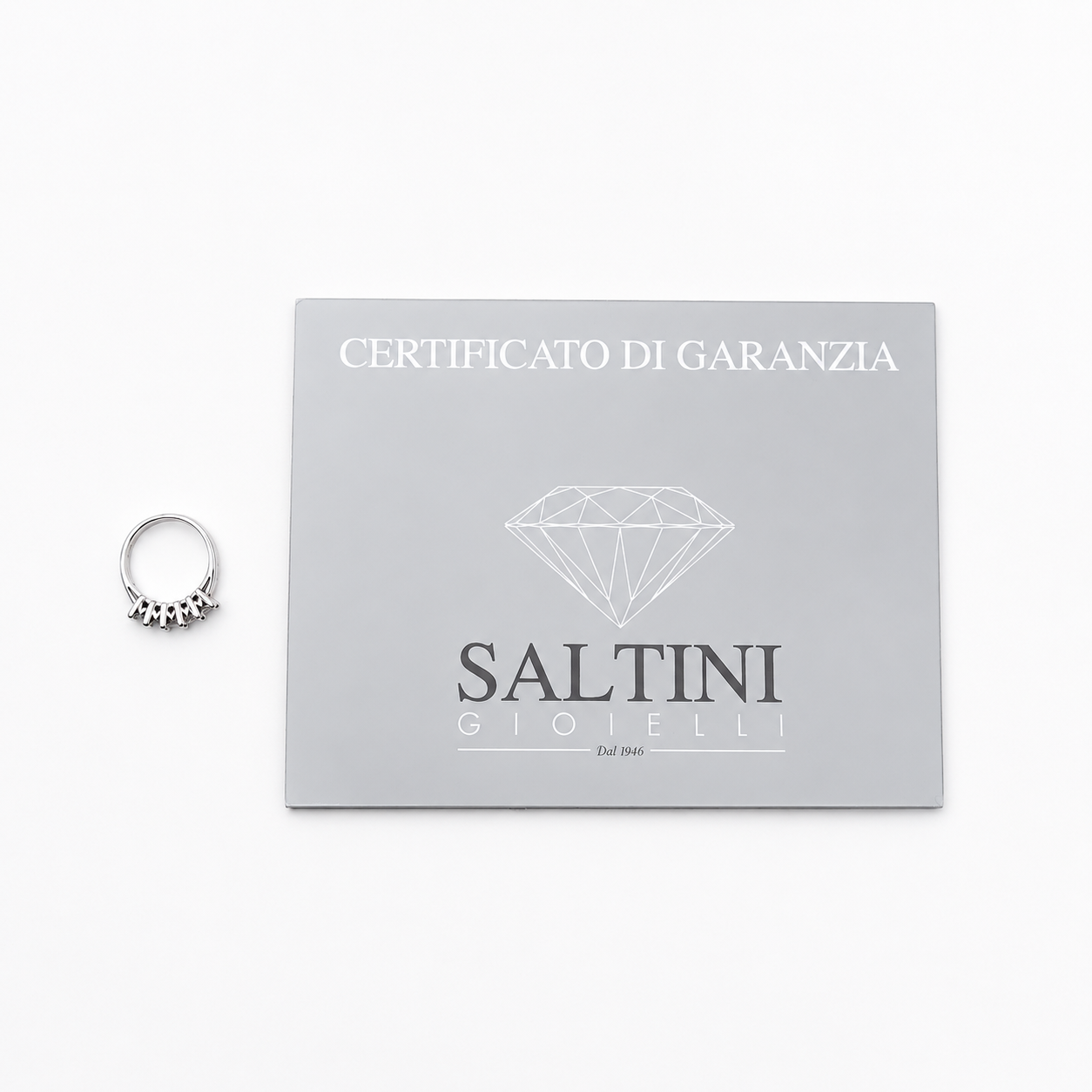 Anello - 18 carati Oro bianco - 0.80ct. tw. Diamante (Naturale) - Made in Italy - Saltini