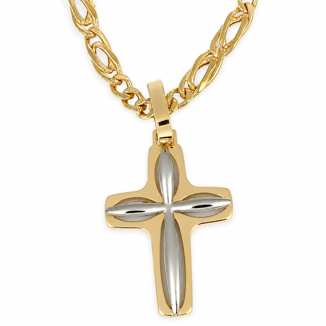 Collana con ciondolo - 18 carati Oro giallo, Oro bianco - Made in Italy - Handmade