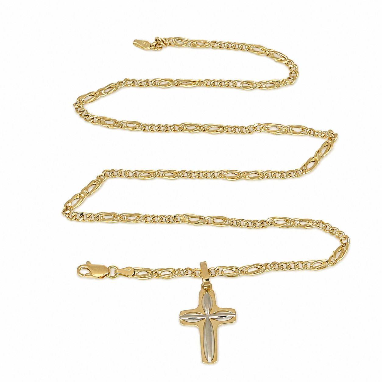 Collana con ciondolo - 18 carati Oro giallo, Oro bianco - Made in Italy - Handmade