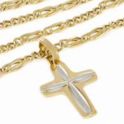 Collana con ciondolo - 18 carati Oro giallo, Oro bianco - Made in Italy - Handmade