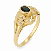 Anello - 18 carati Oro giallo - 0.88ct. tw. Zaffiro - Diamante - Made in Italy - Handmade