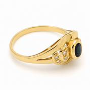 Anello - 18 carati Oro giallo - 0.88ct. tw. Zaffiro - Diamante - Made in Italy - Handmade