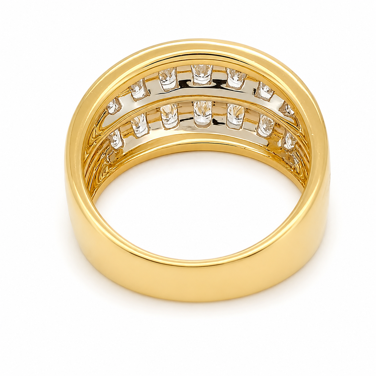 Anello - 18 carati Oro giallo, Oro bianco - 1.26ct. tw. Diamante (Naturale) - Made in Italy - Handmade