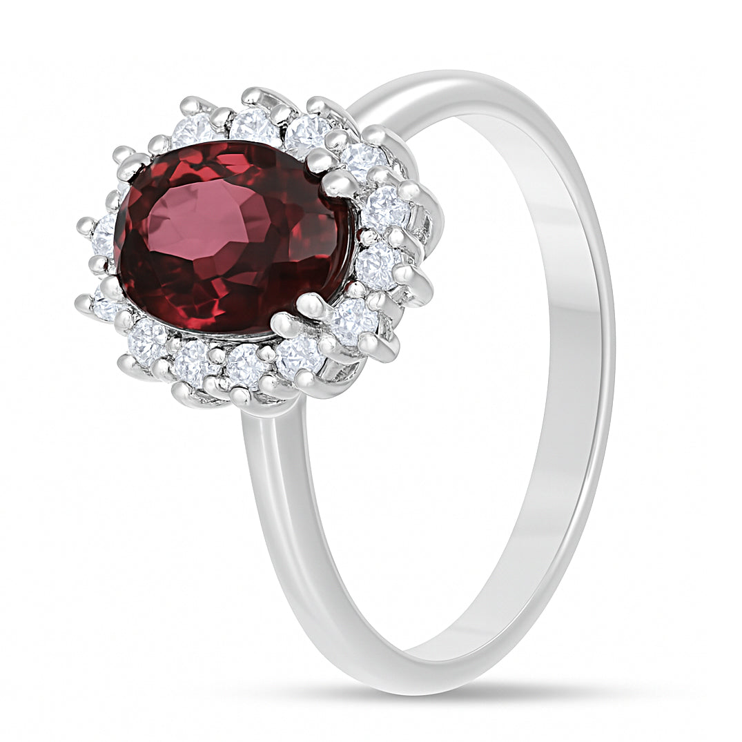 Anello - 18 carati Oro bianco - 1.97ct. tw. Tormalina - Diamante