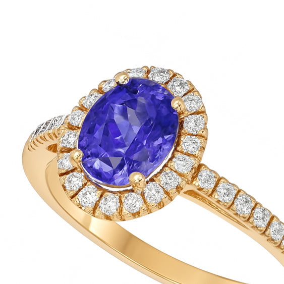 Anello - 18 carati Oro giallo - 1.96ct. tw. Tanzanite - Diamante
