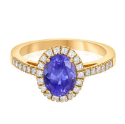 Anello - 18 carati Oro giallo - 1.96ct. tw. Tanzanite - Diamante