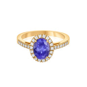 Anello - 18 carati Oro giallo - 1.96ct. tw. Tanzanite - Diamante