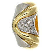 Anello - 18 carati Oro bianco, Oro giallo - 0.11ct. tw. Diamante (Naturale)