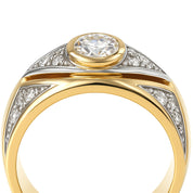 Anello - 18 carati Oro bianco, Oro giallo - 0.87ct. tw. Diamante (Naturale)