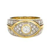 Anello - 18 carati Oro bianco, Oro giallo - 0.87ct. tw. Diamante (Naturale)