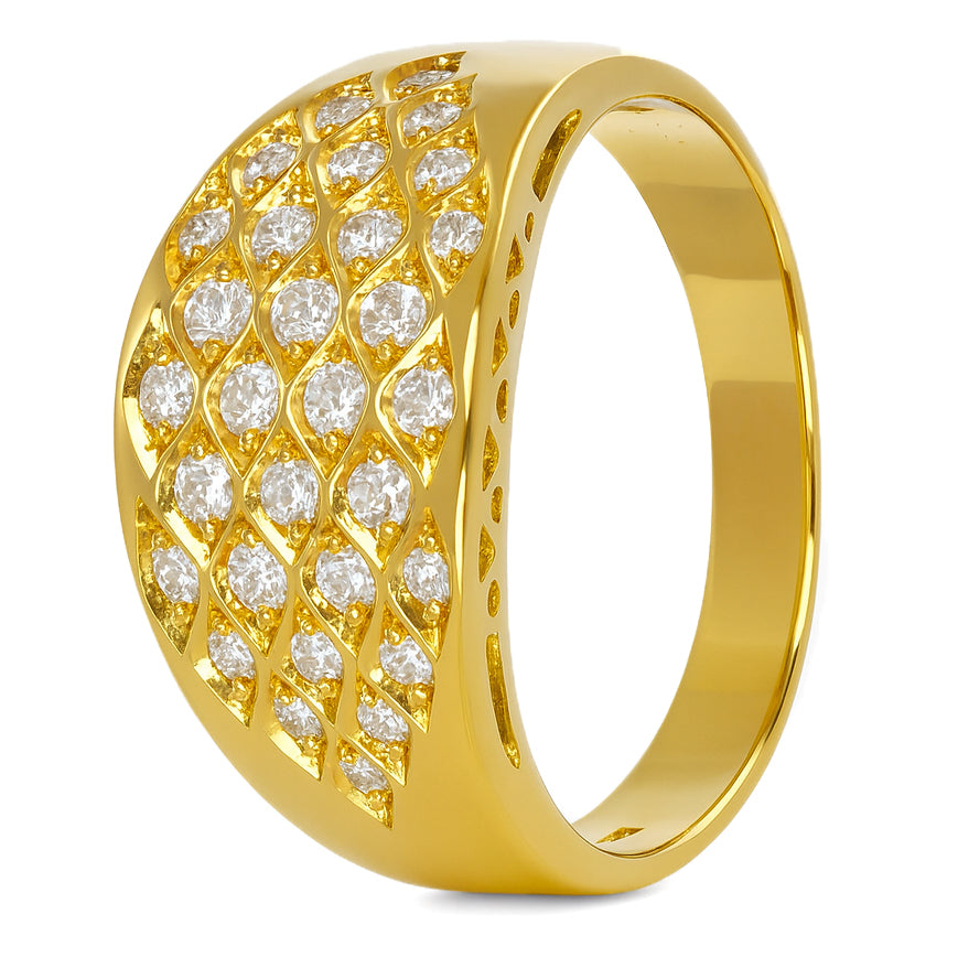 Anello - 18 carati Oro giallo - 0.90ct. tw. Diamante (Naturale)