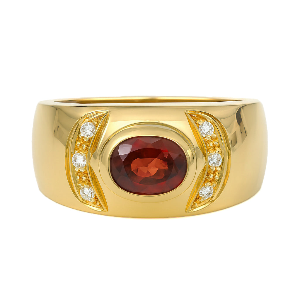 Anello - 18 carati Oro giallo - 1.48ct. tw. Rubino - Diamante