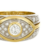 Anello - 18 carati Oro bianco, Oro giallo - 0.87ct. tw. Diamante (Naturale)