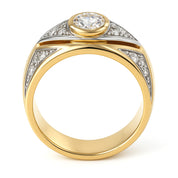 Anello - 18 carati Oro bianco, Oro giallo - 0.87ct. tw. Diamante (Naturale)