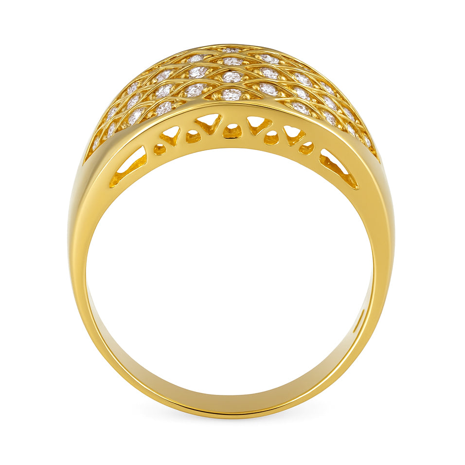 Anello - 18 carati Oro giallo - 0.90ct. tw. Diamante (Naturale)