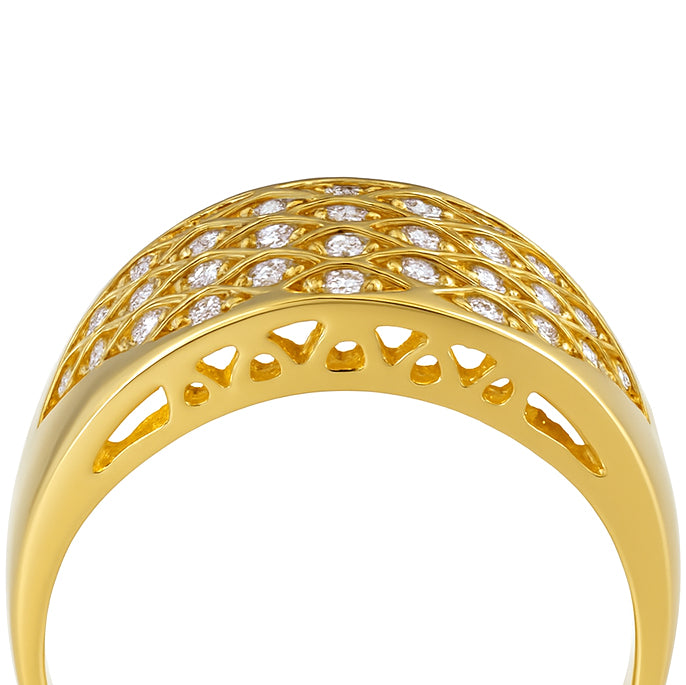 Anello - 18 carati Oro giallo - 0.90ct. tw. Diamante (Naturale)