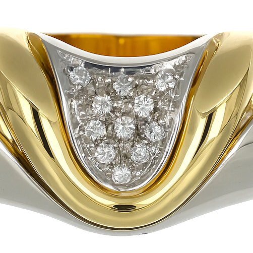 Anello - 18 carati Oro bianco, Oro giallo - 0.11ct. tw. Diamante (Naturale)