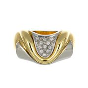 Anello - 18 carati Oro bianco, Oro giallo - 0.11ct. tw. Diamante (Naturale)