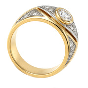 Anello - 18 carati Oro bianco, Oro giallo - 0.87ct. tw. Diamante (Naturale)