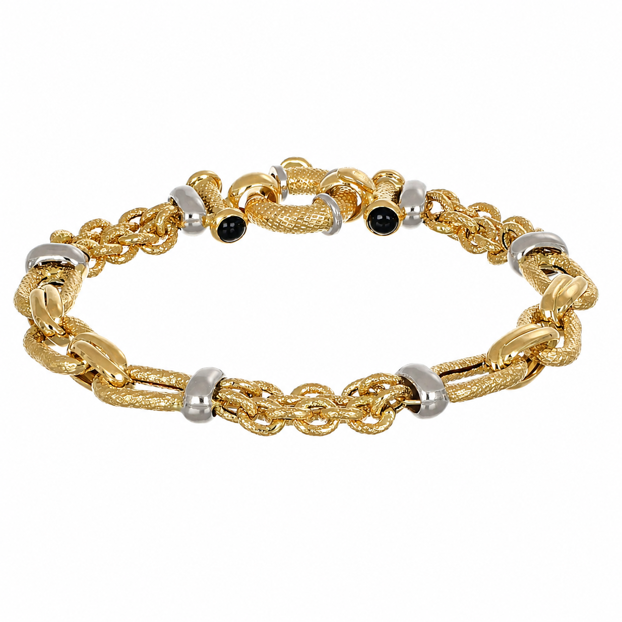Bracciale - 18 carati Oro giallo, Oro bianco - 0.60ct. tw. Zaffiro - Made in Italy - Handmade