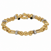 Bracciale - 18 carati Oro giallo, Oro bianco - 0.60ct. tw. Zaffiro - Made in Italy - Handmade