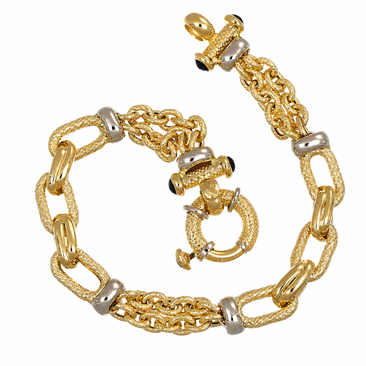 Bracciale - 18 carati Oro giallo, Oro bianco - 0.60ct. tw. Zaffiro - Made in Italy - Handmade