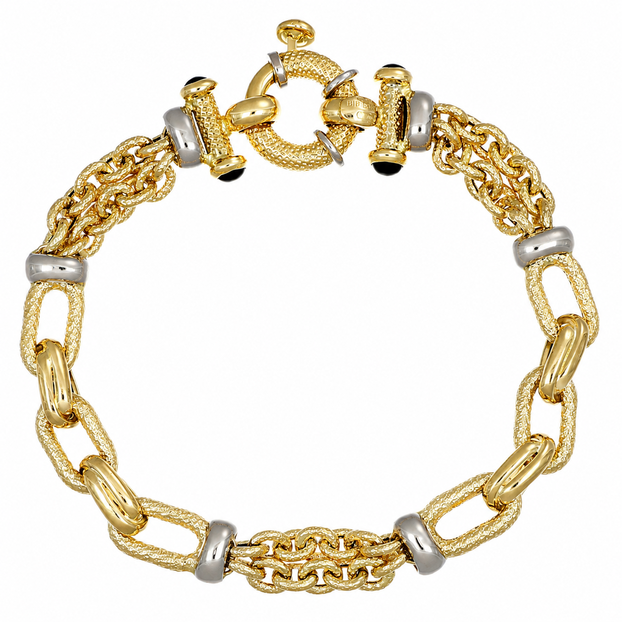 Bracciale - 18 carati Oro giallo, Oro bianco - 0.60ct. tw. Zaffiro - Made in Italy - Handmade