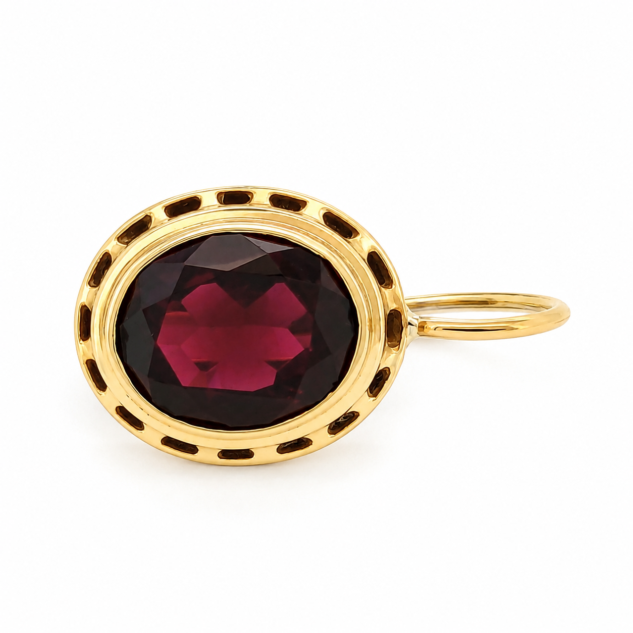 Orecchini - 18 carati Oro giallo - 8.00ct. tw. Granato - Made in Italy - Handmade