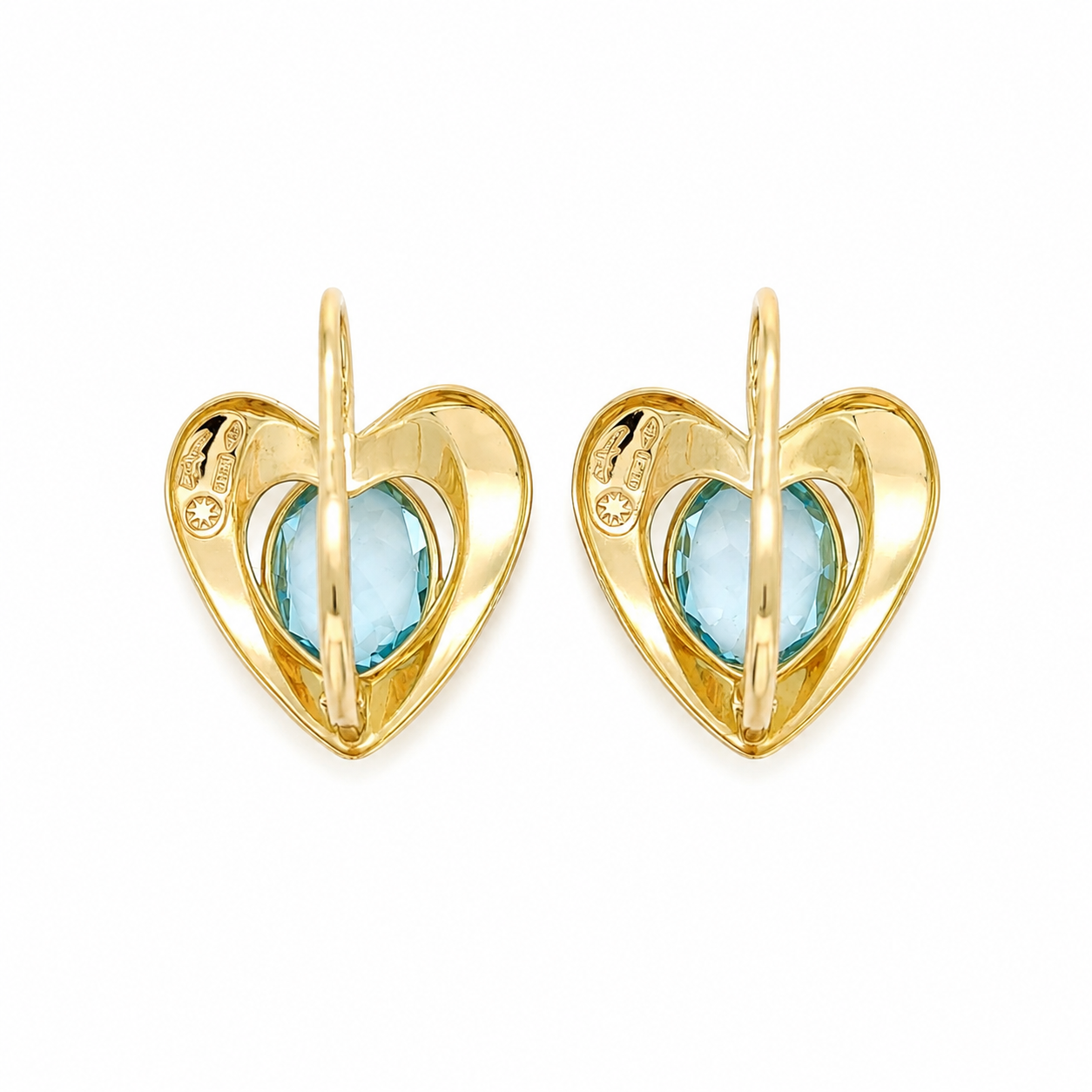 Orecchini - 18 carati Oro giallo - 7.00ct. tw. Acquamarina - Made in Italy - Handmade