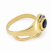 Anello - 18 carati Oro giallo, Oro bianco - 0.43ct. tw. Zaffiro - Diamante - Made in Italy - Handmade