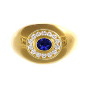 Anello - 18 carati Oro giallo - 0.68ct. tw. Zaffiro - Diamante