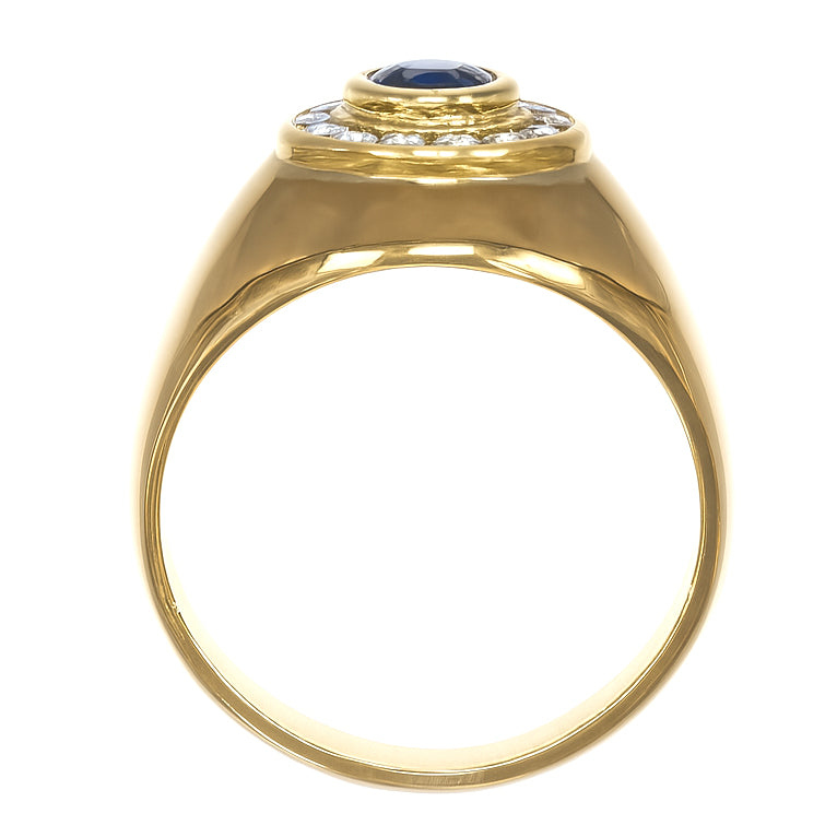 Anello - 18 carati Oro giallo - 0.68ct. tw. Zaffiro - Diamante