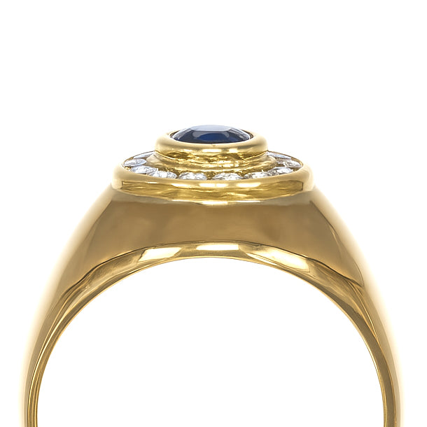 Anello - 18 carati Oro giallo - 0.68ct. tw. Zaffiro - Diamante