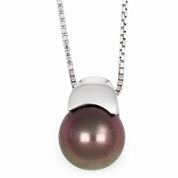 Collana - 18 carati Oro bianco - 0.15ct. tw. Diamante (Naturale) - Perla - Made in Italy - Handmade