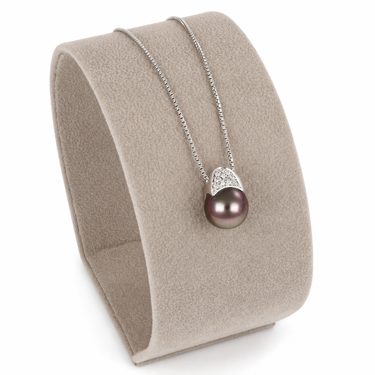 Collana - 18 carati Oro bianco - 0.15ct. tw. Diamante (Naturale) - Perla - Made in Italy - Handmade