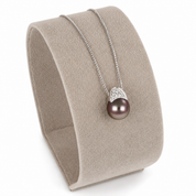 Collana - 18 carati Oro bianco - 0.15ct. tw. Diamante (Naturale) - Perla - Made in Italy - Handmade