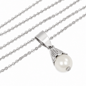 Collana - 18 carati Oro bianco Perla - Made in Italy - Handmade
