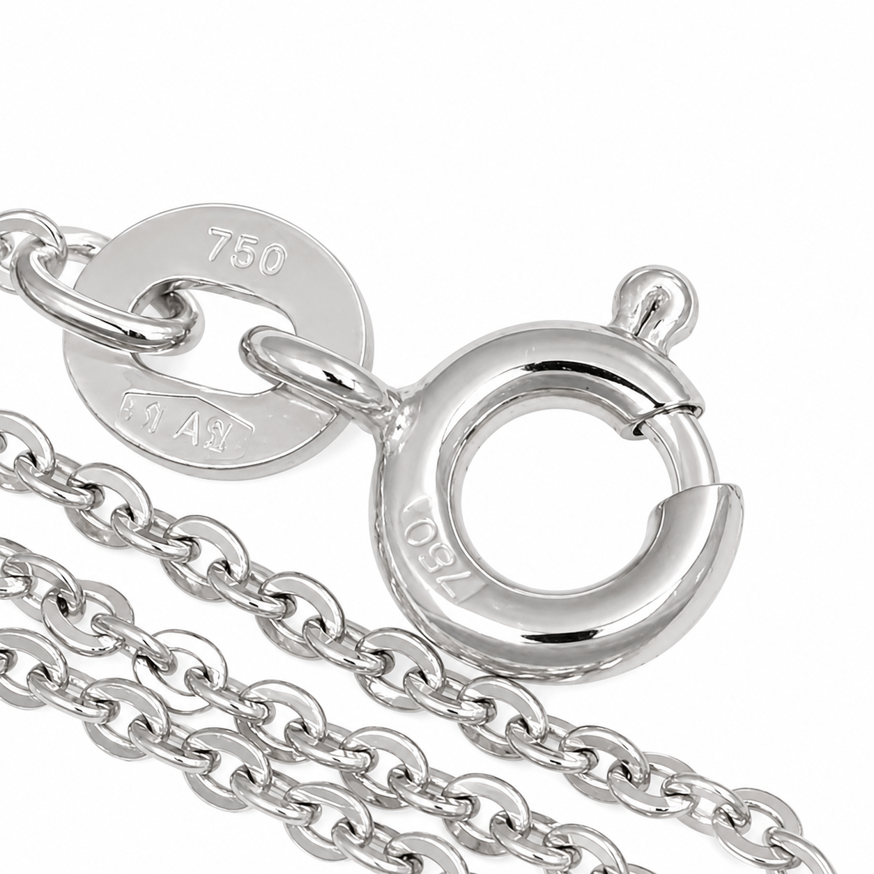 Collana - 18 carati Oro bianco Perla - Made in Italy - Handmade