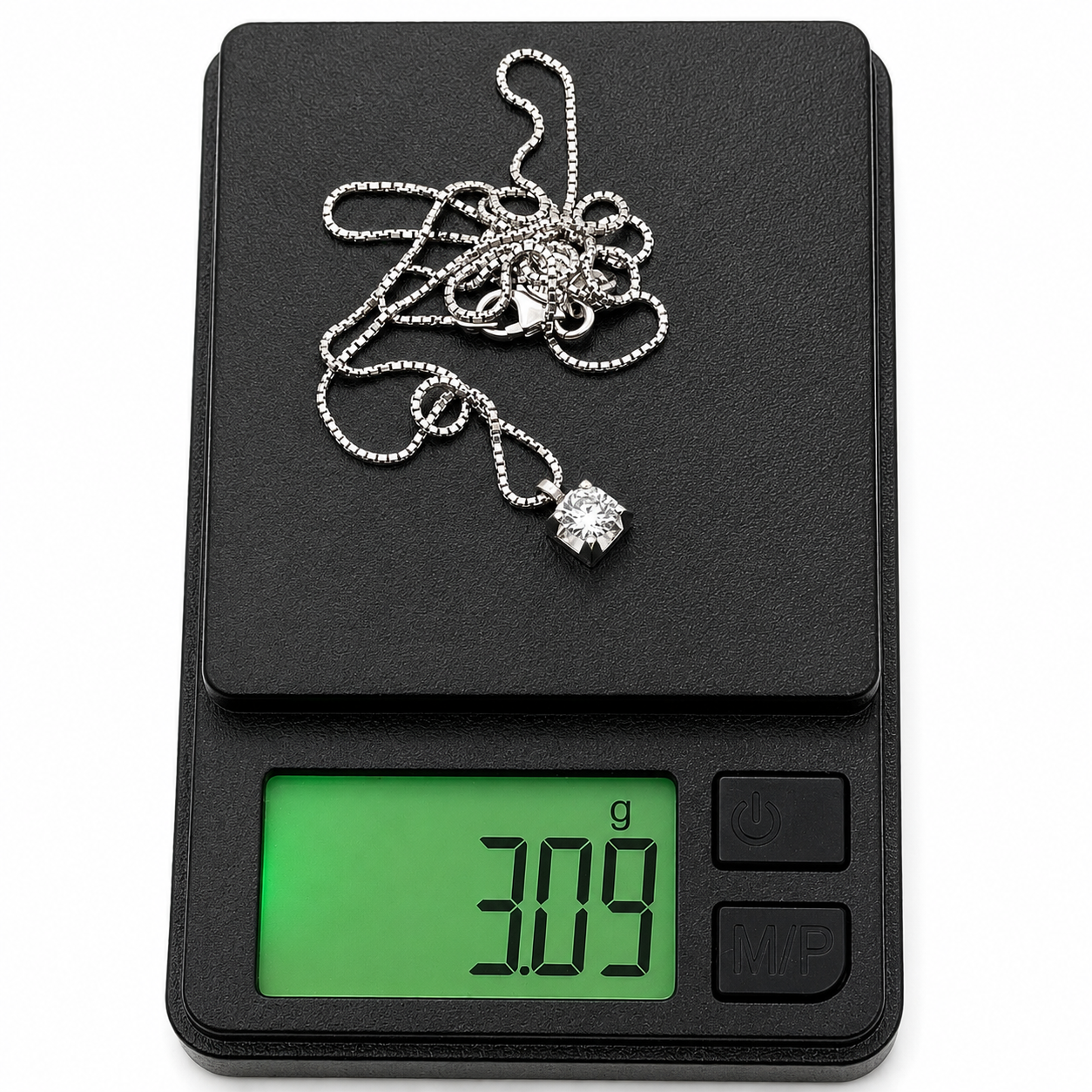 Collana con ciondolo - 18 carati Oro bianco - 0.25ct. tw. Diamante (Naturale) - Made in Italy - Handmade