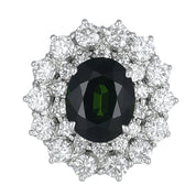 Anello - 18 carati Oro bianco - 3.45ct. tw. Zaffiro - Diamante