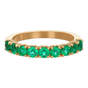 Anello - 18 carati Oro giallo - 1.08ct. tw. Smeraldo