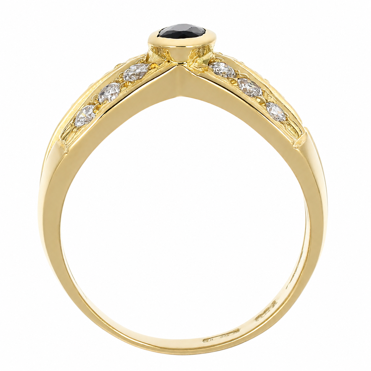 Anello - 18 carati Oro giallo - 0.86ct. tw. Zaffiro - Diamante - Made in Italy - Handmade