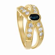 Anello - 18 carati Oro giallo - 0.86ct. tw. Zaffiro - Diamante - Made in Italy - Handmade