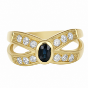Anello - 18 carati Oro giallo - 0.86ct. tw. Zaffiro - Diamante - Made in Italy - Handmade