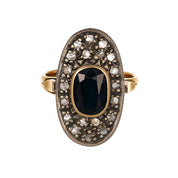 14 carati Oro giallo, Argento 925 - Anello- Zaffiro -Diamanti