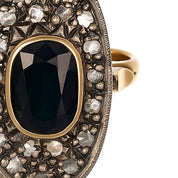 14 carati Oro giallo, Argento 925 - Anello- Zaffiro -Diamanti